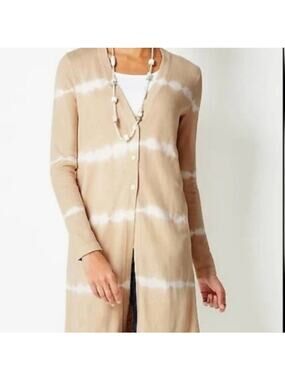 J. Jill longline long cardigan tie dye sweater NWT SP lagenlook cotton
